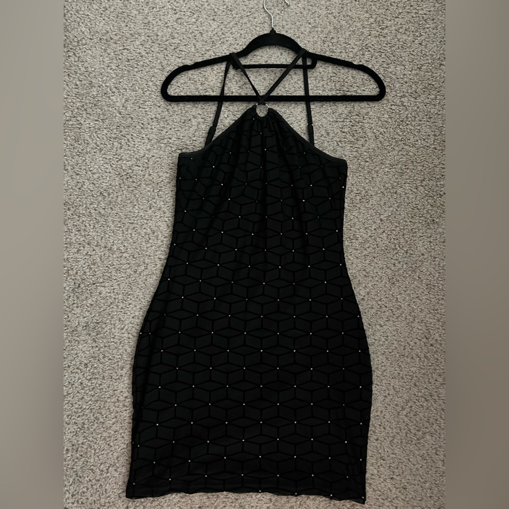 Elegant Black Halter Dress